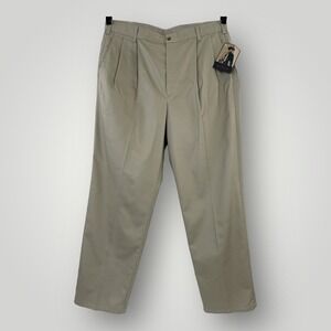 NEW John Weitz Mens Chino Pants Slacks 38x32 Casual Golf Tan/Khaki Cotton NWT